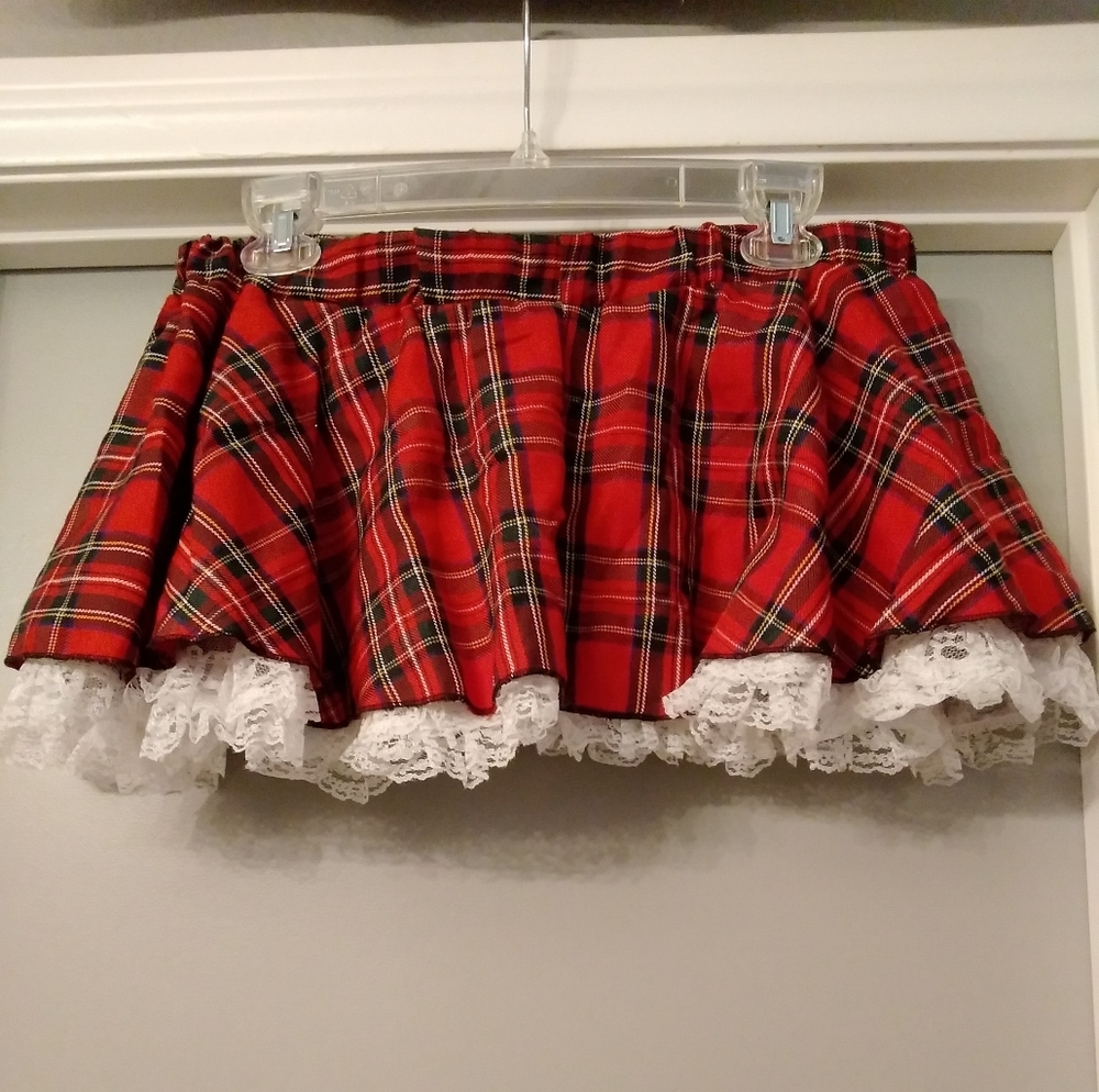 Fredericks Of Hollywood Red Plaid Skirt